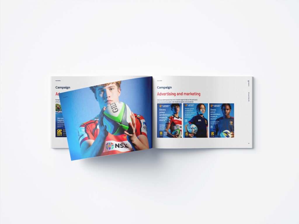 WHAT associates Brand guidelines for St Jo's College Ipswich 