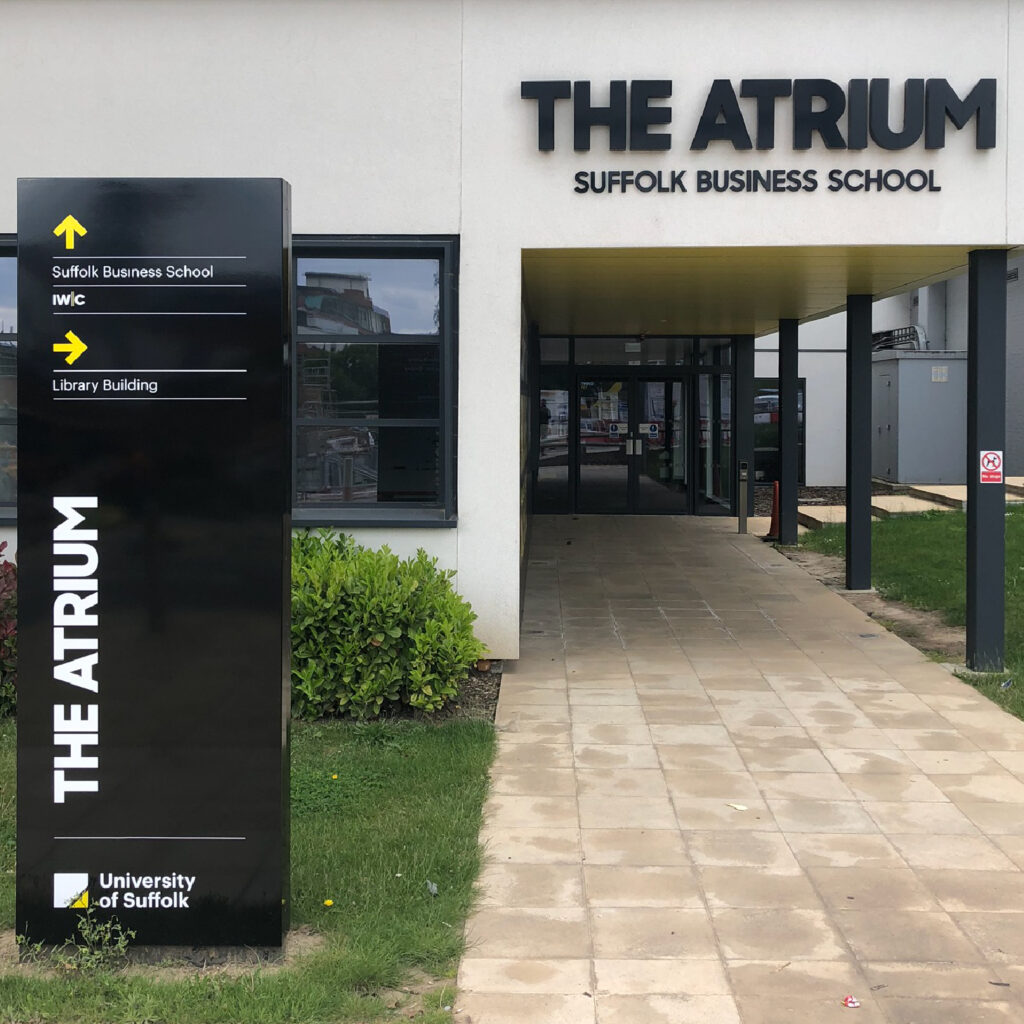 WHAT associates signage project for University of Suffolk